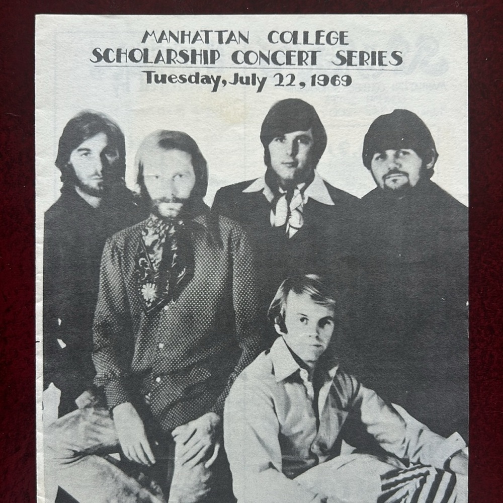 BEACH BOYS Manhattan College NY Summer Series 1969 Vintage Concert Playbill RARE